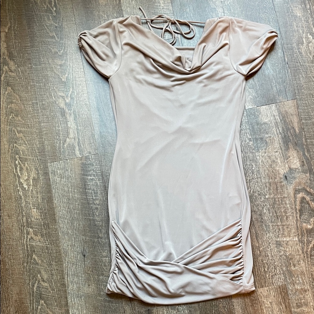 Silver Ruched mini  Dress